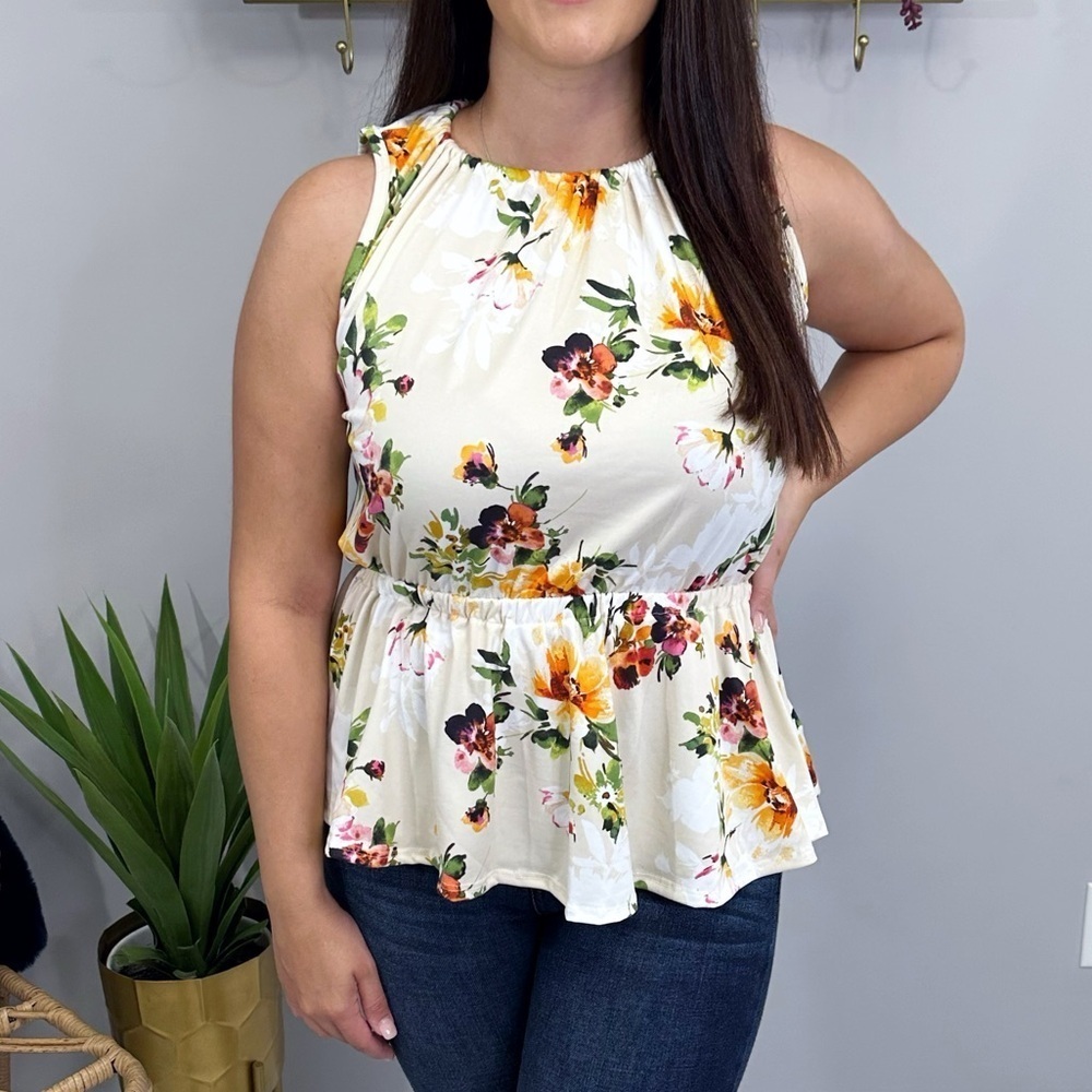 Sleeveless Floral Top